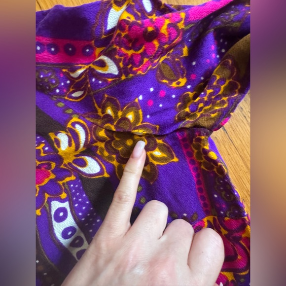 70s Vintage Acrylic Barkcloth Honeymoon Set - Dress and Shirt - Picture 8 of 14